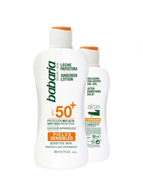 Babaria LECHE SOLAR PIELES SENSIBLES SPF50+ 200ml+After Sun 100ml