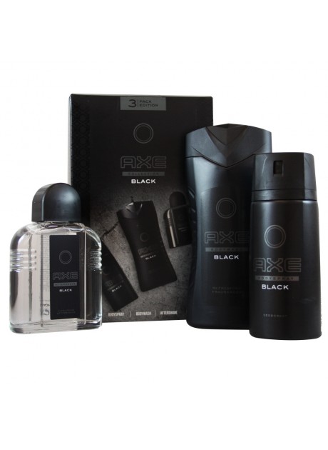 Cofre Axe BLACK Men After Shave 100ml+Gel Ducha 250ml+Desodorante Spray 150ml