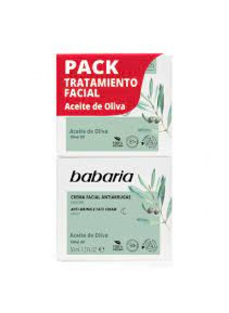 Babaria ACEITE DE OLIVA Crema Facial Día spf15 50ml+Crema noche 50ml