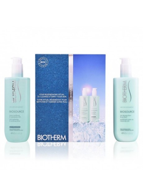 Cofre Biotherm BIOSOURCE Leche Desmaquillante 400ml+Tónico Hidratante Pieles Mixtas/grasas 400ml