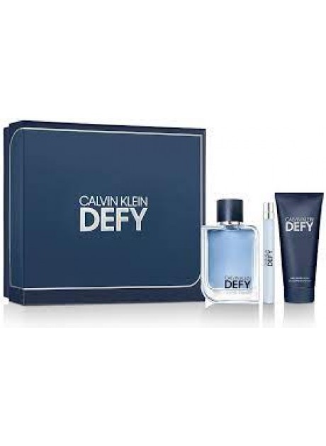 Cofre Calvin Klein DEFY Men edt 100 ml+Gel 100ml+Mini 10ml