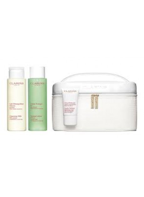 Clarins DUO DESMAQUILLANTES: Leche PMG 200ml+Tónico PMG 200ml+Exfoliante 15ml+Neceser