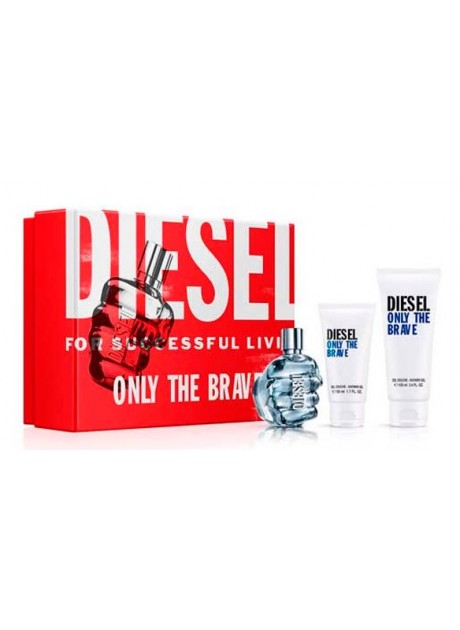 Cofre Diesel ONLY THE BRAVE Men edt 75 ml+Gel de Ducha 100ml+Mini Gel 50ml
