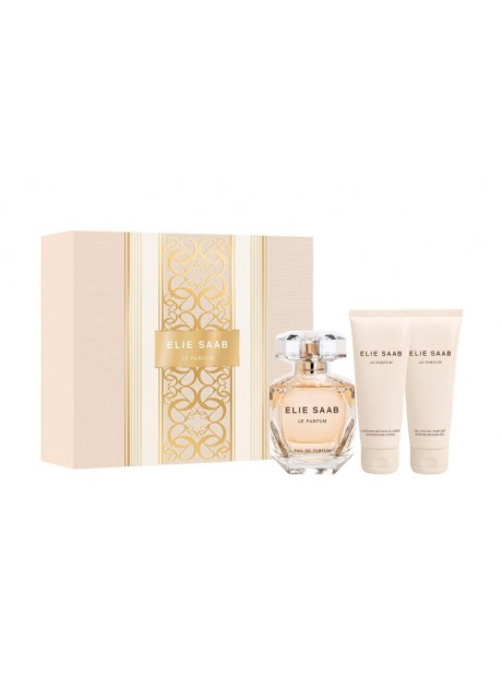 Cofre Elie Saab LE PARFUM edp 90ml+Gel 75ml+Body 75ml