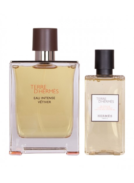 Cofre Hermès TERRE D'HERMÈS EAU INTENSE VETIVER Men edp 100ml+Gel 80ml