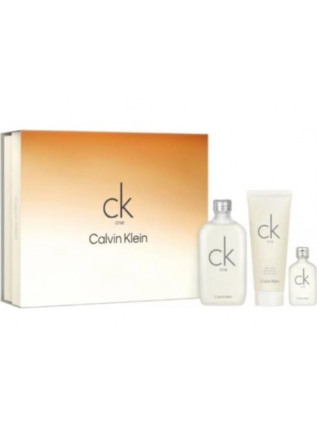 Cofre Calvin Klein CK ONE Unisex edt 100 ml+Gel Ducha 100ml+Mini 15ml