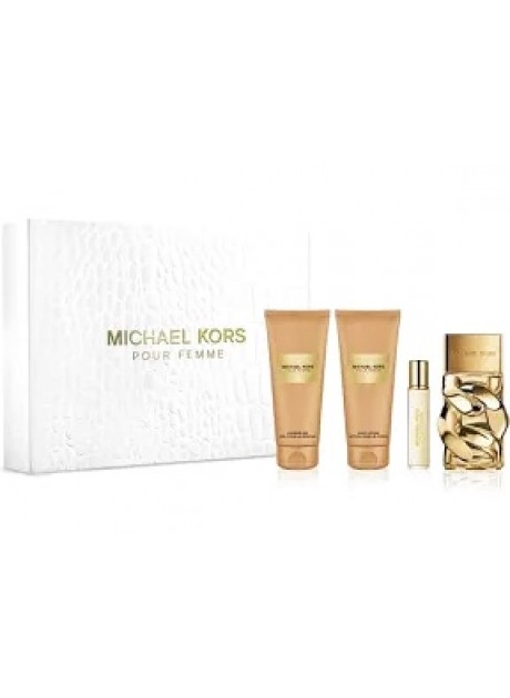 Cofre MICHAEL KORS POUR FEMME edp 100 ml+Gel 100ml+Body 100ml+Mini 10ml