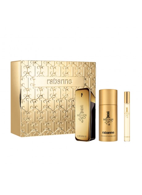 Cofre Paco Rabanne 1 MILLION Men edt 100ml+Deo vapo 150ml+Mini 10ml