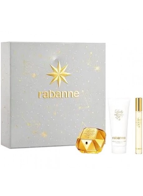 Cofre Paco Rabanne LADY MILLION edp 50 ml+Mini 10ml+Body 100ml