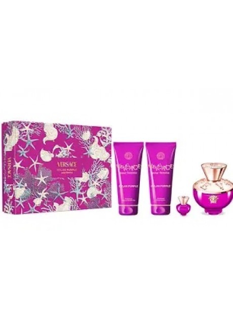 Cofre Versace DYLAN PURPLE Woman edp 100ml+Body 100ml+Gel 100ml+Mini 5ml