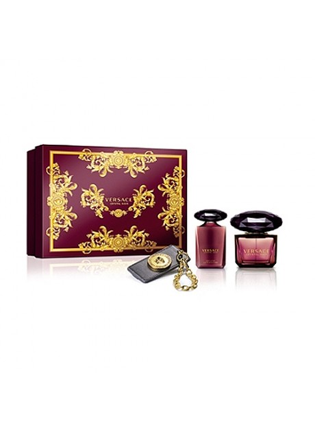 Cofre Versace CRYSTAL NOIR Woman edt 90 ml+Crema Corporal 100ml+Llavero