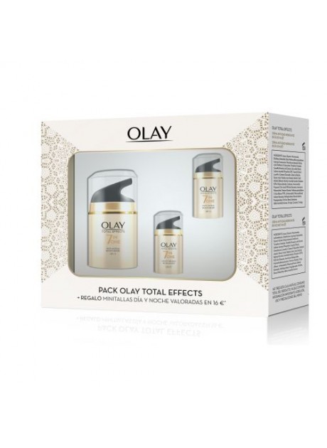 Pack OLAY TOTAL EFFECTS Crema Anti-Edad Hidratante Día Spf15 50ml+Total Effectos Día 15ml+Total Effects Noche 15ml
