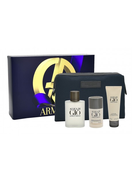 Cofre Armani ACQUA DI GIO Men edt 100 ml+Deo Stick 75gr+Gel 75ml+Neceser