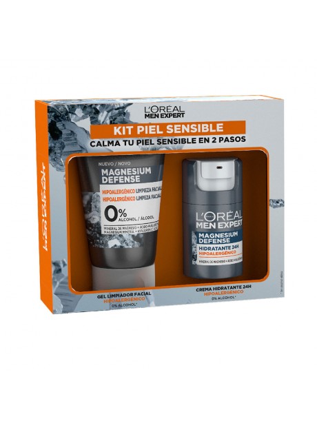 Cofre L'Oreal MEN EXPERT PIEL SENSIBLE MAGNESIUM DEFENSE:CREMA 50ML+GEL LIMPIADOR 100ML