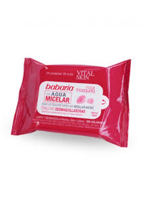Babaria ROSA MOSQUETA Toallitas Desmaquillantes Con Agua Micelar 20u