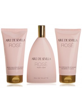 Cofre Aire de Sevilla ROSE Woman edt 150ml+Loción Corporal 150ml+Gel de Ducha 150ml