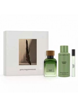 Cofre Adolfo Dominguez VETIVER TERRA Men edp 120 ml+Deo 150ml-Mini 10ml