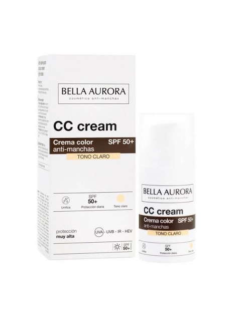 Bella Aurora CC Cream SPF50+ Crema Tono Claro 30ml