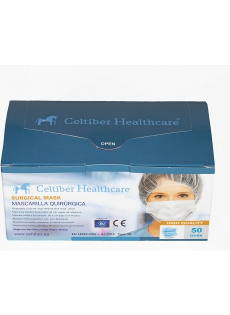 MASCARILLA QUIRÚRGICA AZUL TIPO IIR Pack 50 uds 