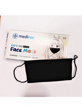 MASCARILLA QUIRÚRGICA INFANTIL Tipo II Pack 10uds NEGRAS