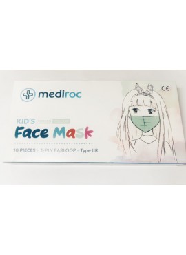 MASCARILLA QUIRÚRGICA INFANTIL Tipo II Pack 10uds VERDE