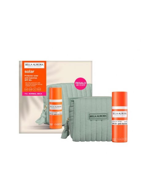 BELLA AURORA Fluido Solar Anti-Manchas Piel Normal-Seca SPF50+ 50ml+Neceser
