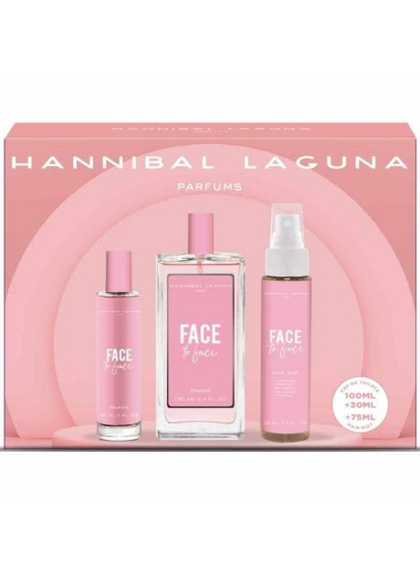 Cofre Hannibal Laguna FACE TO FACE Woman edt 100ml+Hair Mist 75ml+Mini 30ml