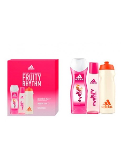 Cofre Adidas FRUITY RHYTHM Woman edt 75ml+Gel 250ml+Botella