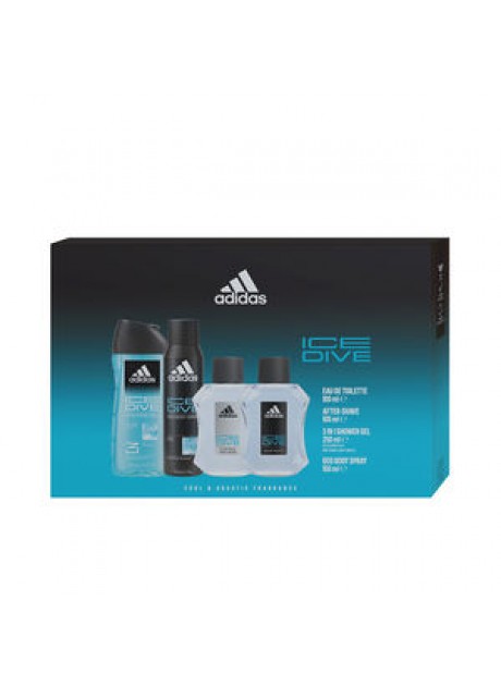 Cofre Adidas ICE DIVE Men edt 100ml+Gel 250ml+Body Spray 150ml+After 100ml