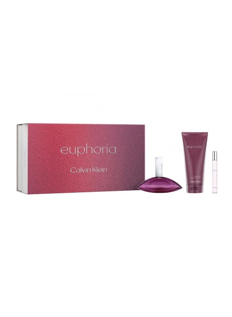 Cofre Calvin Klein EUPHORIA Woman edp 100 ml+Body 100ml+Mini edp 30ml