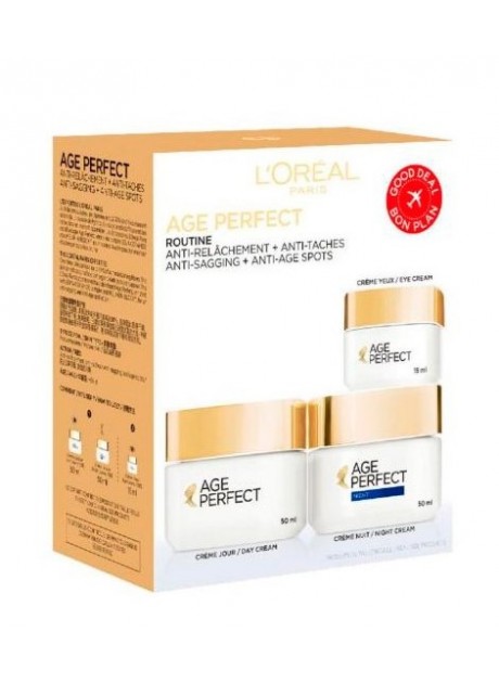 Cofre L'Oreal AGE PERFECT Crema Día 50ml+Crema Noche 50ml+Contorno ojos 15ml
