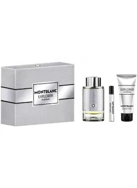 Cofre MontBlanc EXPLORER PLATINIUM Homme edp 100ml+Gel 100ml+Mini 7,5ml