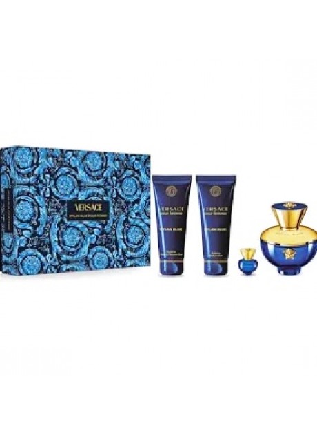 Cofre Versace DYLAN BLUE Woman edp 100ml+Body 100ml+Gel 100ml+Mini 5ml